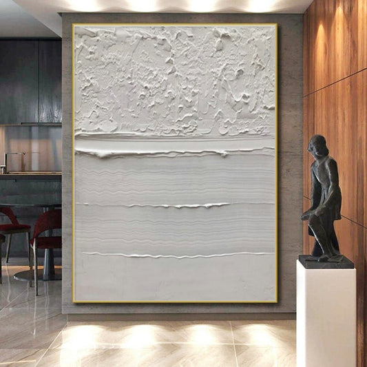 “White Textured Minimalist Art”，Abstract Minimalist Art CT0611