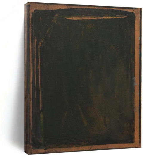 “Dark Green and Brown Edged” Minimalist Oil Art CT0150