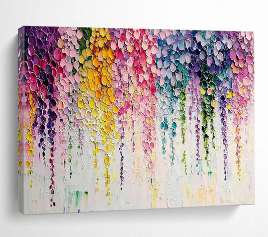 “Colorful Dripping Circles” – Abstract Expressionist Acrylic Painting CT1768