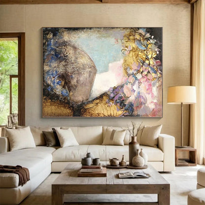 “Ethereal Floral Figure” - Abstract Symbolist Painting CT0418