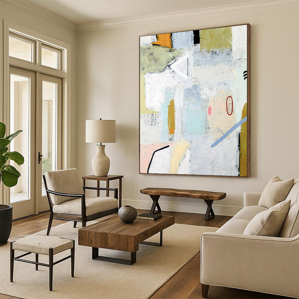 “Neutral Tones Abstract - Muted Hues and Subtle Details” Painting On Canvas CT2390