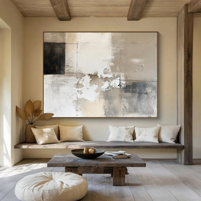 “Neutral - Toned Abstract Patina” Abstract Acrylic Painting On Canvas DKH504