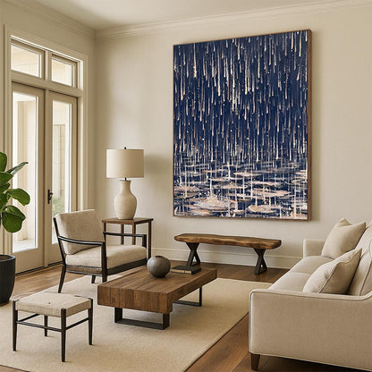 Rainy Night with Reflective Puddles Abstract - Abstract Painting On Canvas DKH1325