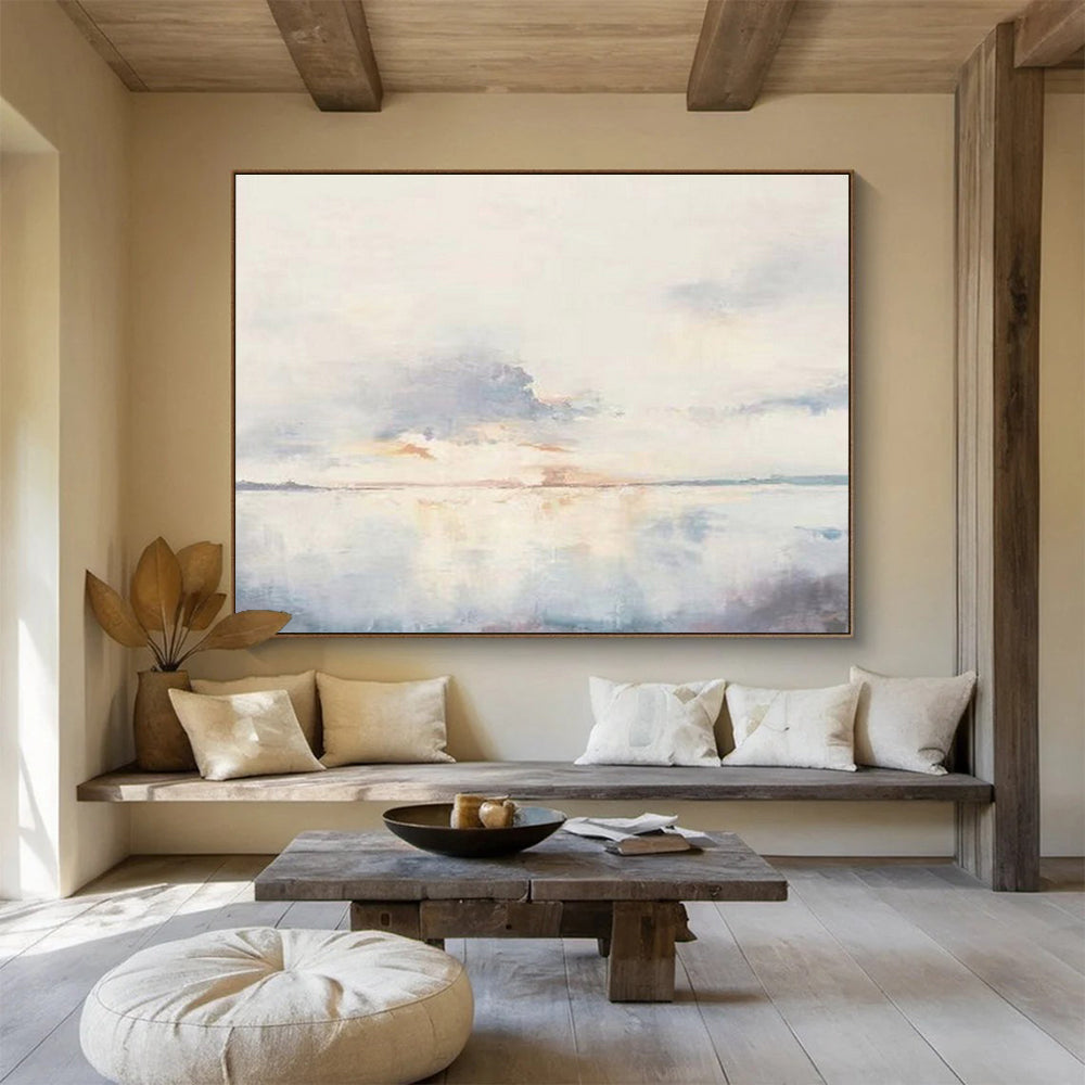 “Soft Sunset Abstract” Abstract Landscape Painting On Canvas DKH415