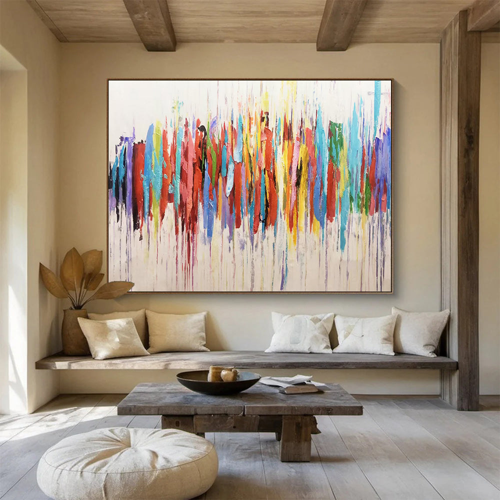 Colorful Dripping Abstract - Abstract Expressionist Painting On Canvas DLZ223