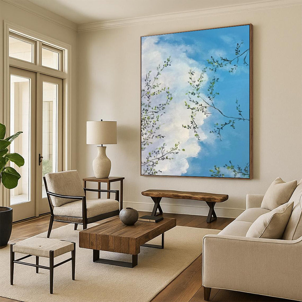 “Branches Against Blue Sky” - Impressionistic Sky Painting CT1986
