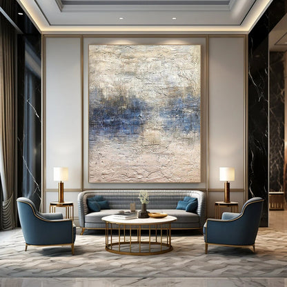 “Blue - Gray Blended Textures” – Abstract Textured Painting CT0965