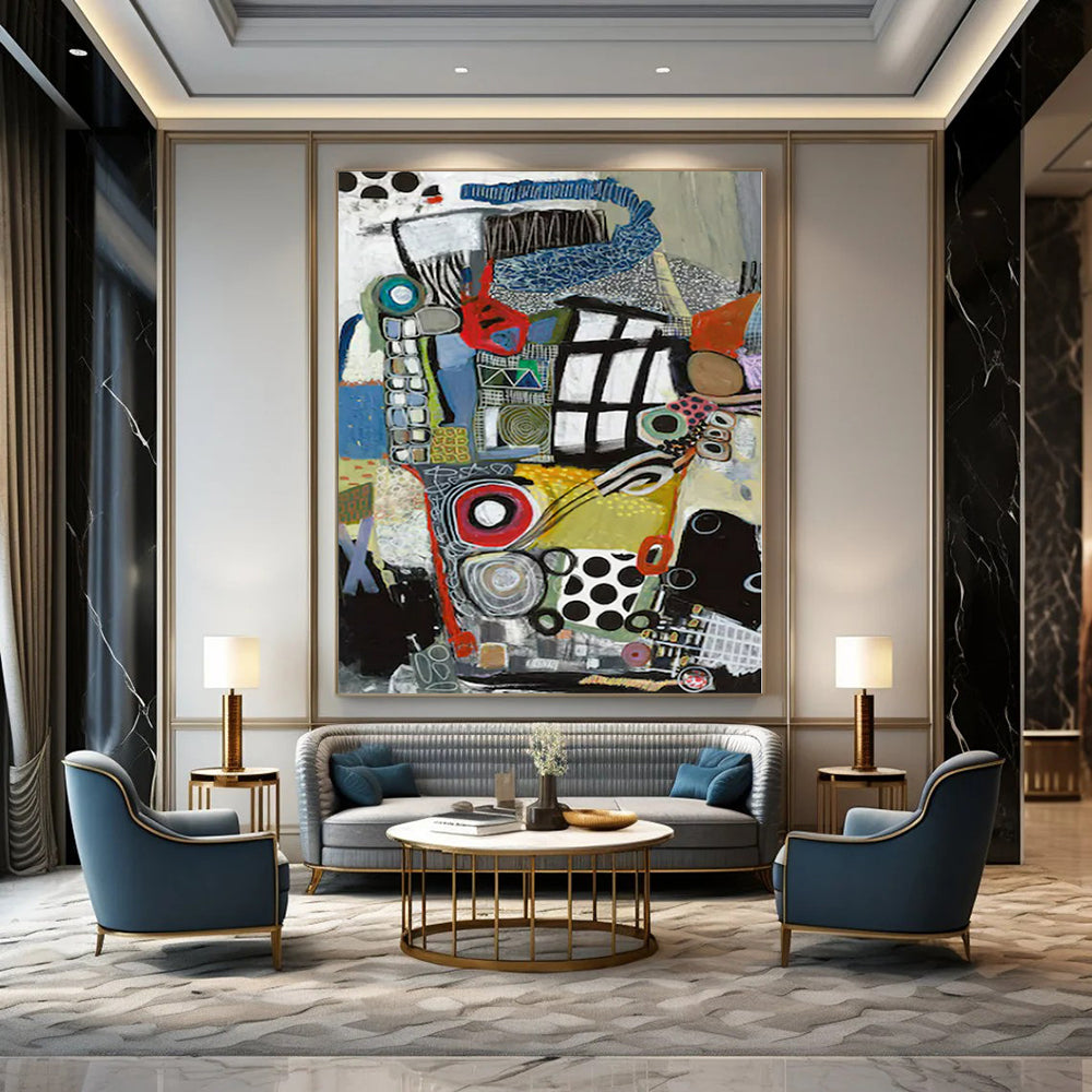 “Colorful Eclectic Collage” – Mixed - Media Abstract Art CT1096