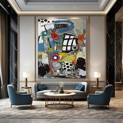 “Colorful Eclectic Collage” – Mixed - Media Abstract Art CT1096