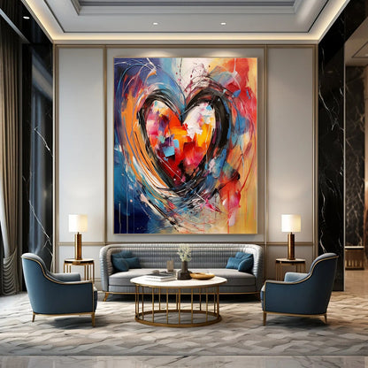 Colorful Heartburst - Abstract Expressionist Acrylic CT1273