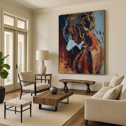 “Contemplative Figure” - Expressive Oil Portrait On Canvas DKH1651