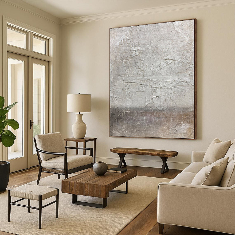 Textured Gray Abstract - Abstract Painting On Canvas DKH1491