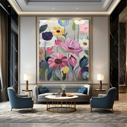 Colorful Impasto Flowers - Impasto Floral Oil On Canvas CT1306