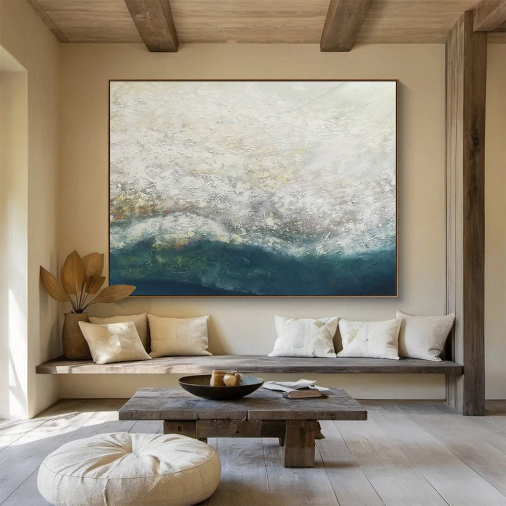 Serene Textured Seascape Painting On Canvas DKH298