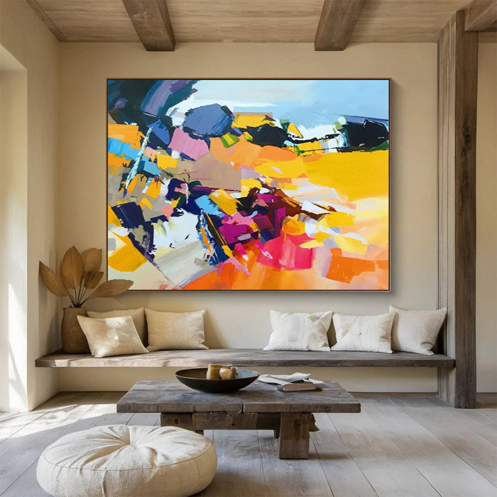 Vibrant Color Block Abstract - Modern Abstract Painting On Canvas DLZ187