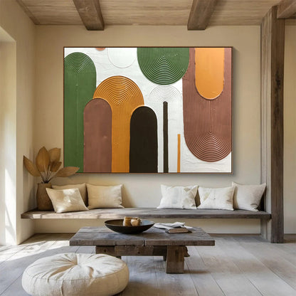 Textured Organic Shapes - 3D - Effect Abstract Painting On Canvas DKH593