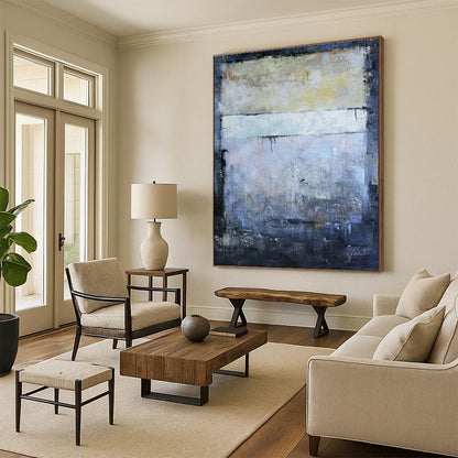 “Muted Gray Layers” ，Abstract Landscape Acrylic Painting CT0907