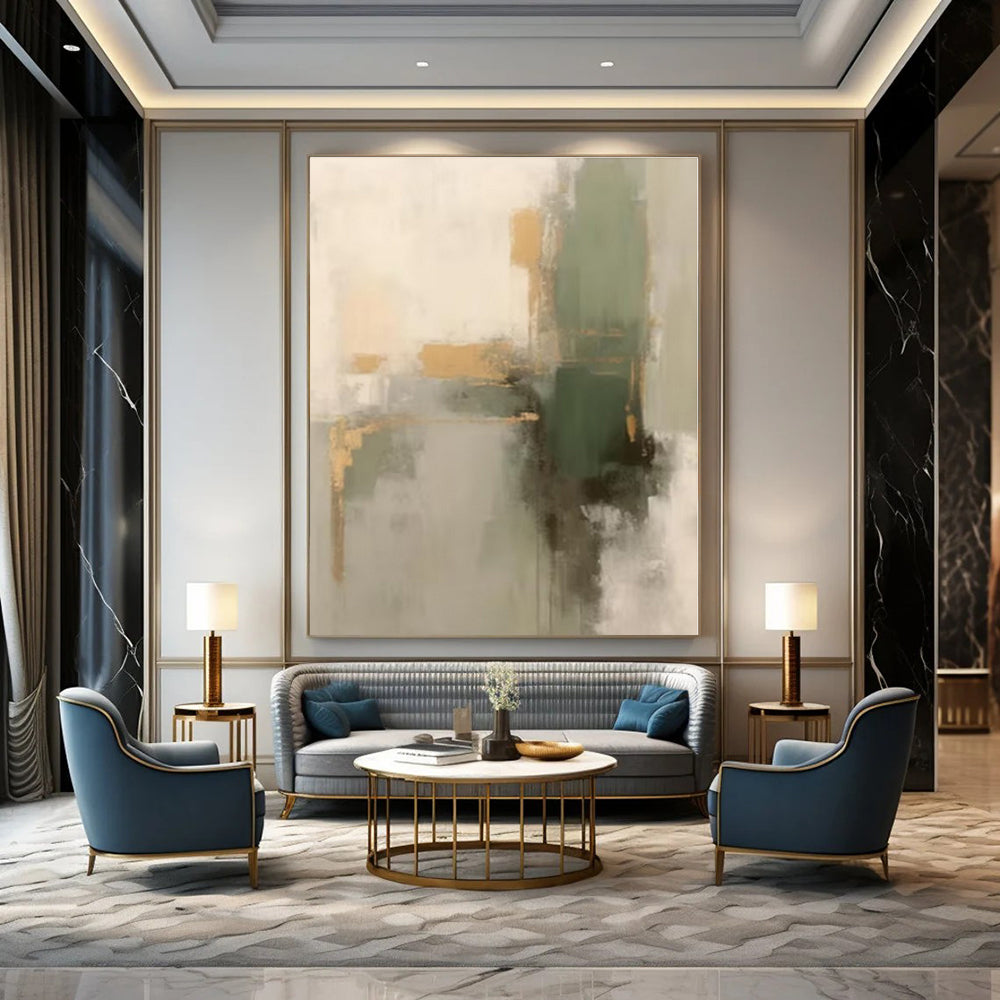 Earthy Tones & Gold Accents - Abstract Geometric Acrylic CT1288