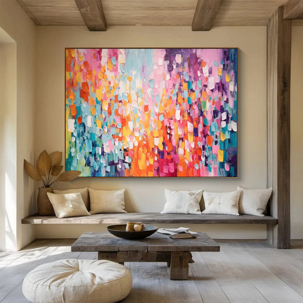 “Colorful Square Abstract” - Lively Abstract Painting On Canvas DKH860
