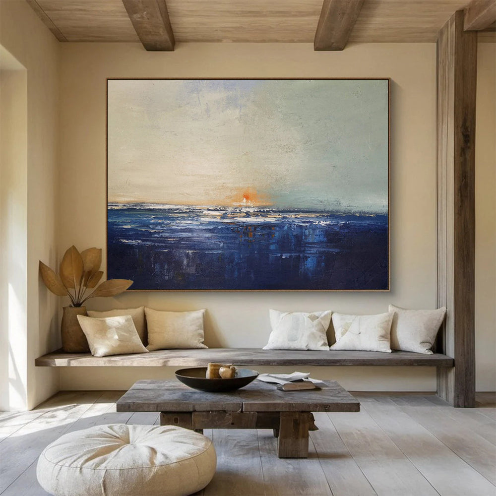 Subtle Coastal Sunset - Impressionistic Seascape Painting On Canvas DKH650