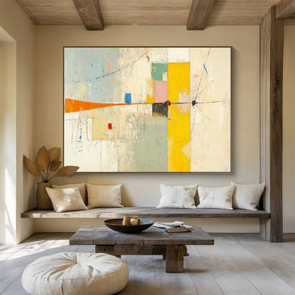 Colorful Abstract Composition - Abstract Cubist - Inspired Painting On Canvas DKH614