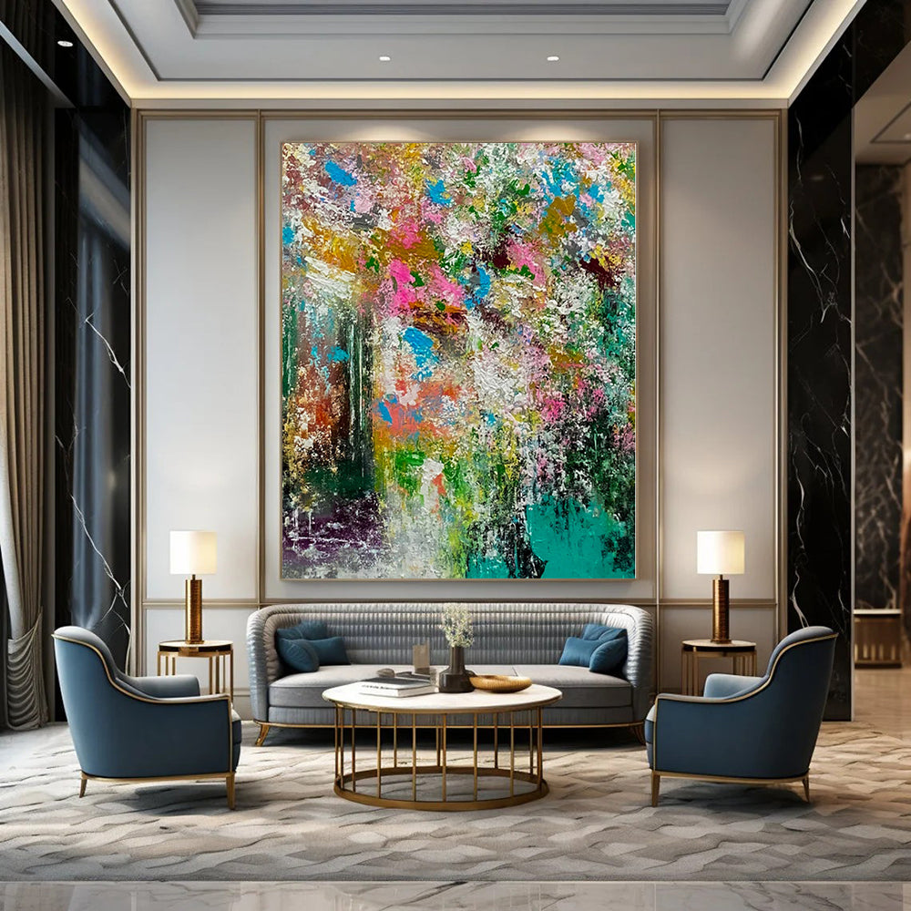 Colorful Floral Explosion - Abstract Expressionist Painting CT1226