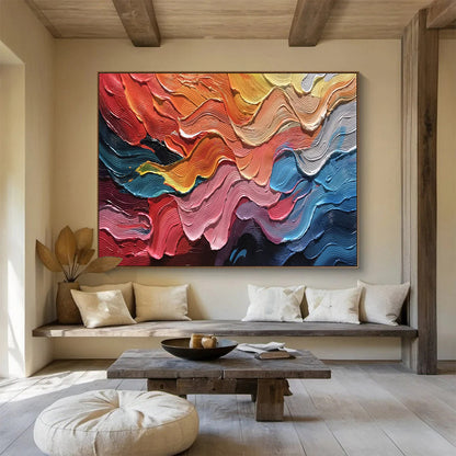 “Color - Swirled Abstract Waves” - Dynamic Abstract Painting On Canvas DKH823