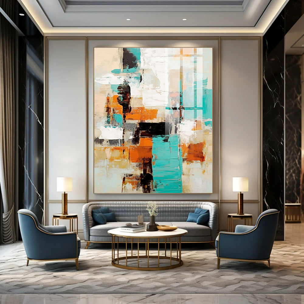 Teal - Orange Urban Abstract - Abstract Cityscape Acrylic CT1272