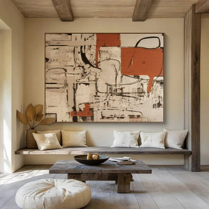 “Rustic Tones Abstract Forms” Abstract Painting On Canvas DLZ099
