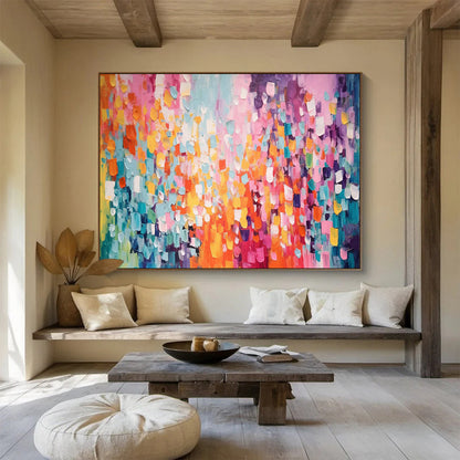 “Vibrant Color Block Party” Abstract Color Field Painting On Canvas DLZ158