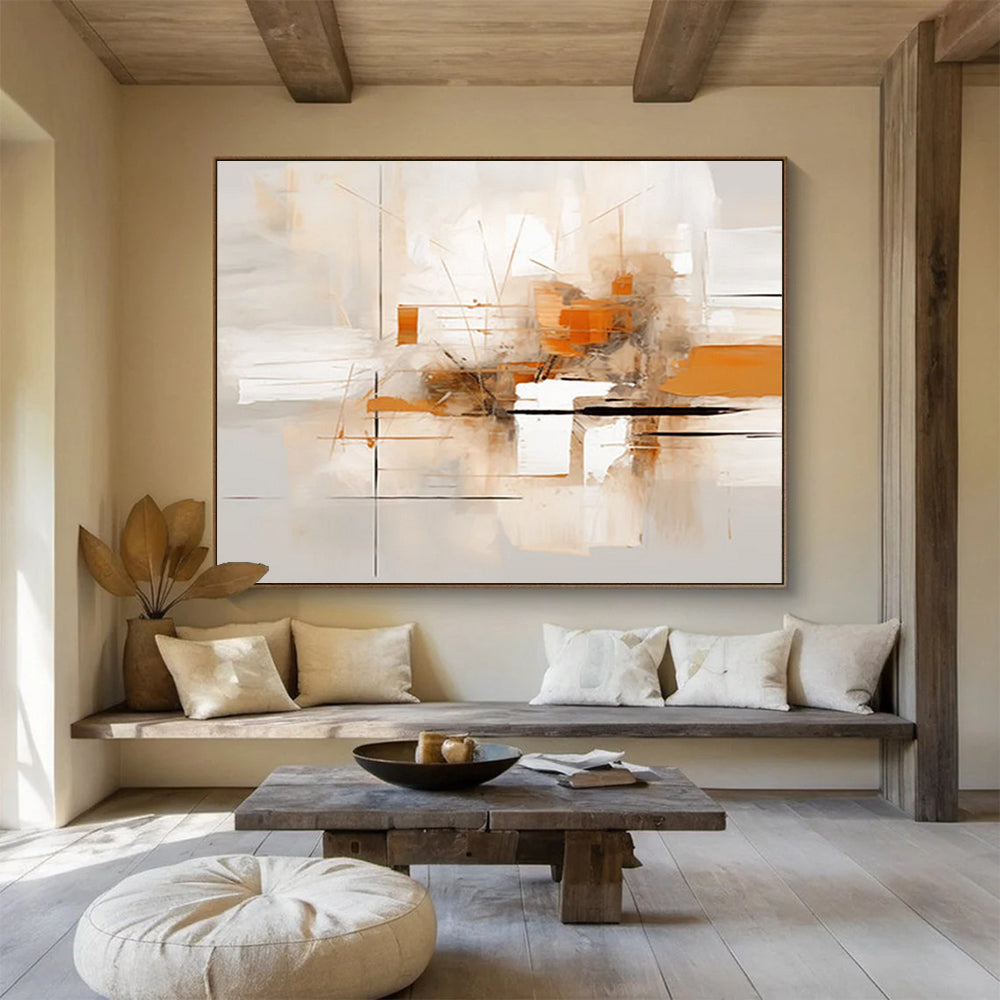 “Subtle Tones Abstract Geometry” Minimalist Abstract Painting On Canvas DLZ097