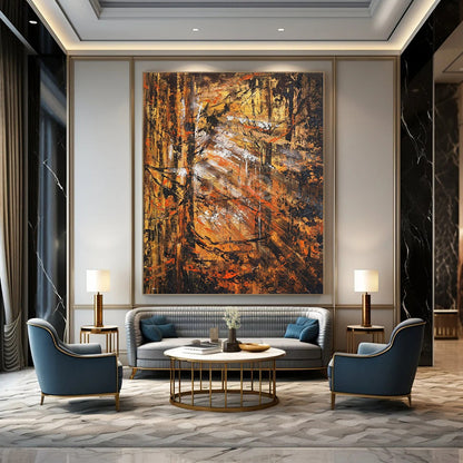 “Autumn Forest Abstract” ，Abstract Landscape Oil Painting CT0921