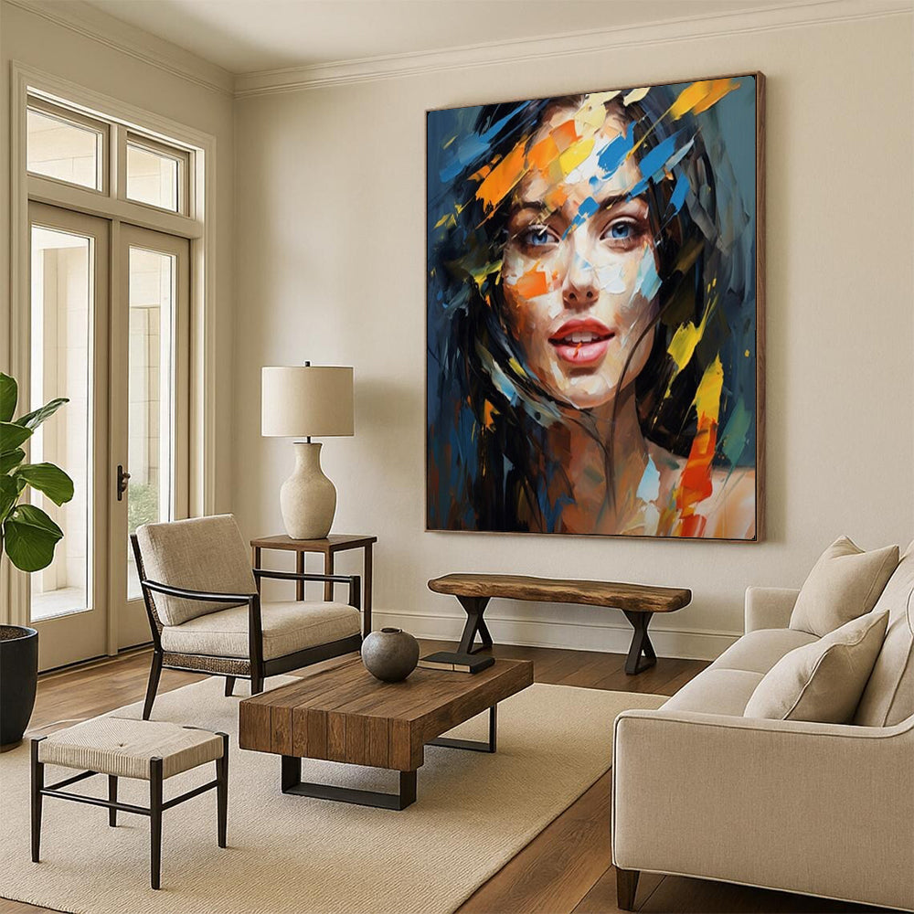“Vibrant Abstract Portrait” – Expressive Oil Painting On Canvas CT2126