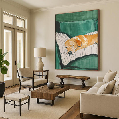 “Sleeping Dog on Sofa” - Realistic Pet Art CT2032