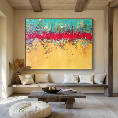 “Vibrant Color Strip Abstract” Abstract Expressionist Painting On Canvas DKH403