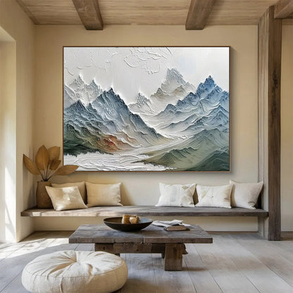 “Textured Colorful Mountain Range” Impasto Landscape Painting On Canvas DKH453