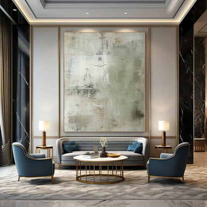 Light - toned Line Abstract - Minimalist Line - textured Acrylic Painting CT1358