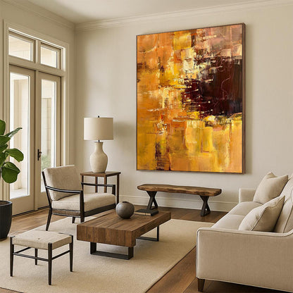 Warm Abstract Chaos - Expressionist Abstract Painting On Canvas CT2302
