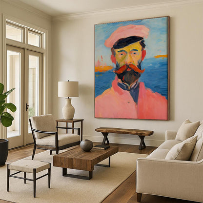 “Portrait of a Man: Vibrant Impressionist Style” ，Impressionist Portrait Oil Painting CT0875