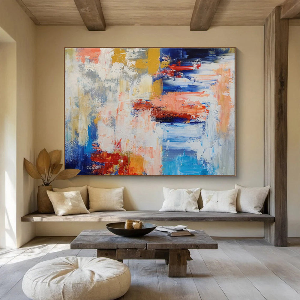 Vibrant Abstract Fusion - Abstract Expressionist Painting On Canvas DKH646