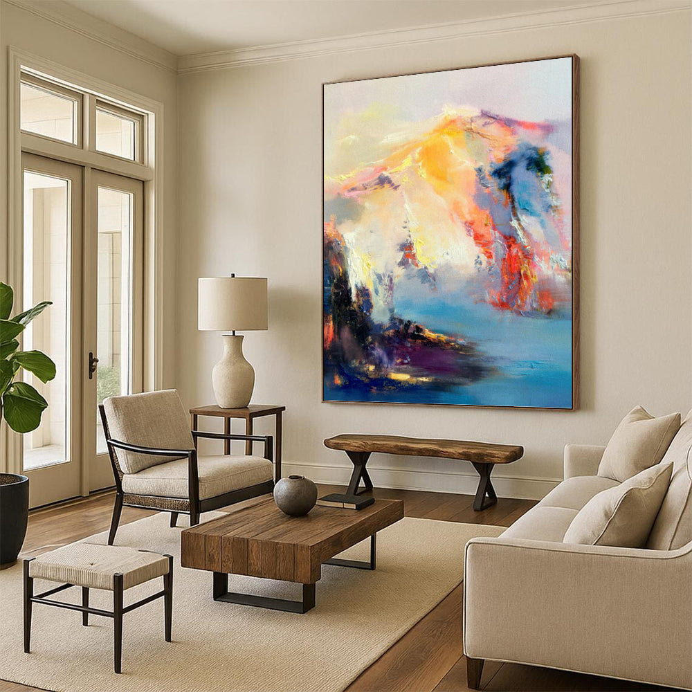 “Dreamy Mountain Abstraction” - Ethereal Landscape Painting On Canvas DKH1061