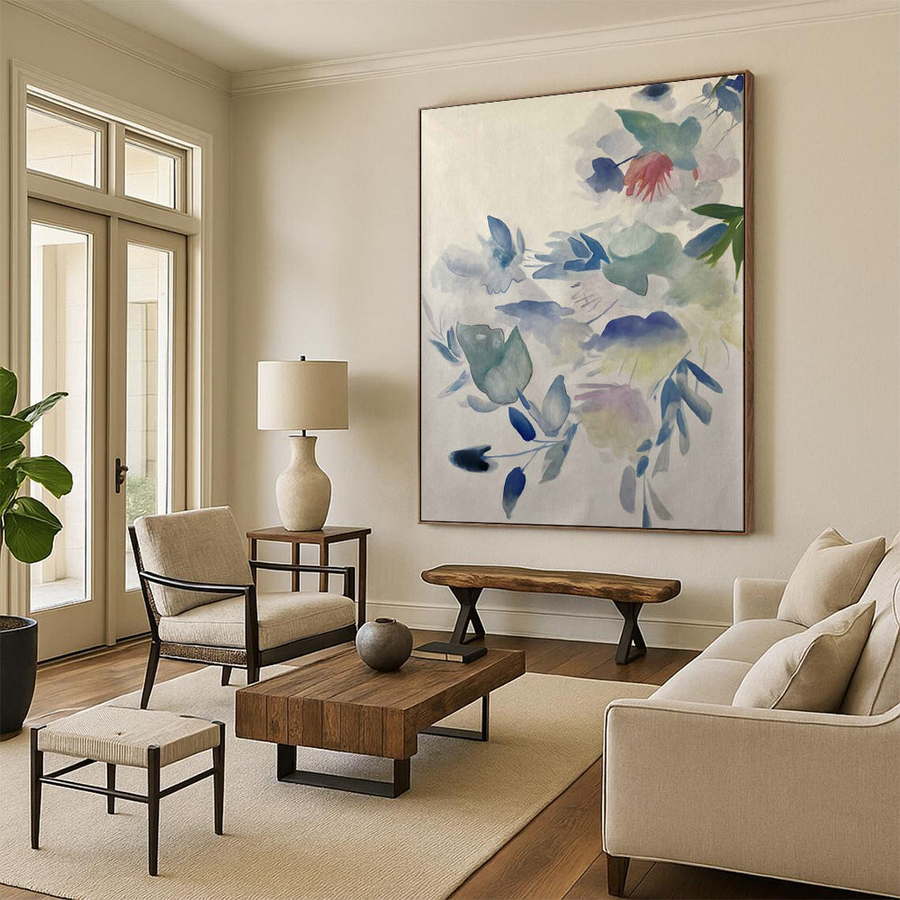 “Soft - Hued Floral Drift” – Watercolor Flower Painting CT2075