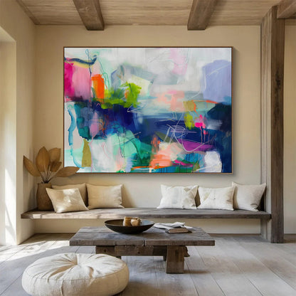 “Bold Color Chaos & Calm” Abstract Acrylic Painting On Canvas DKH474