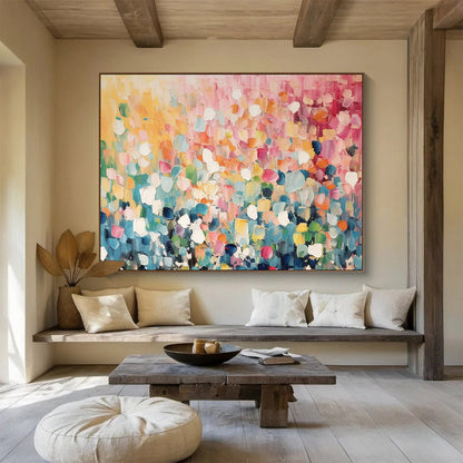 “Colorful Dot Abstraction” Pointillism - inspired Painting On Canvas DLZ161