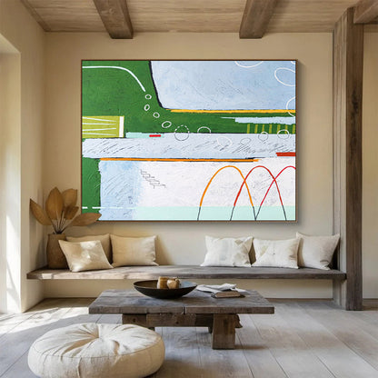 “Colorful Abstract Pathways” Abstract Acrylic Painting On Canvas DKH565