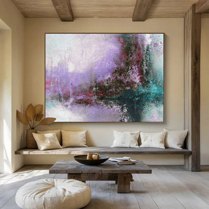 “Purple - Hued Abstract Fantasy” Abstract Symbolist Painting On Canvas DKH380
