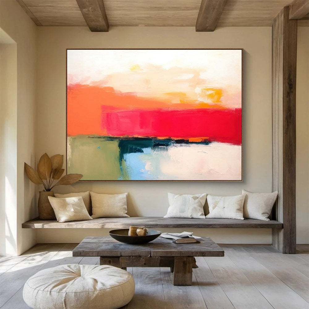 “Bold Color Blocks Abstract” Abstract Painting On Canvas DLZ056