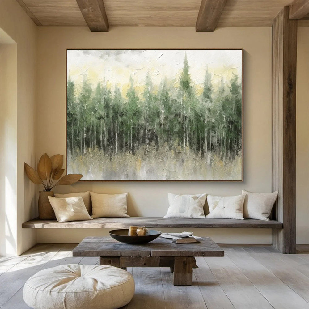 “Misty Green Forest” Landscape Painting On Canvas DLZ065