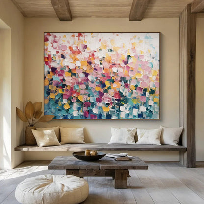 “Vibrant Dot Fusion” Abstract Pointillism Painting On Canvas DLZ162