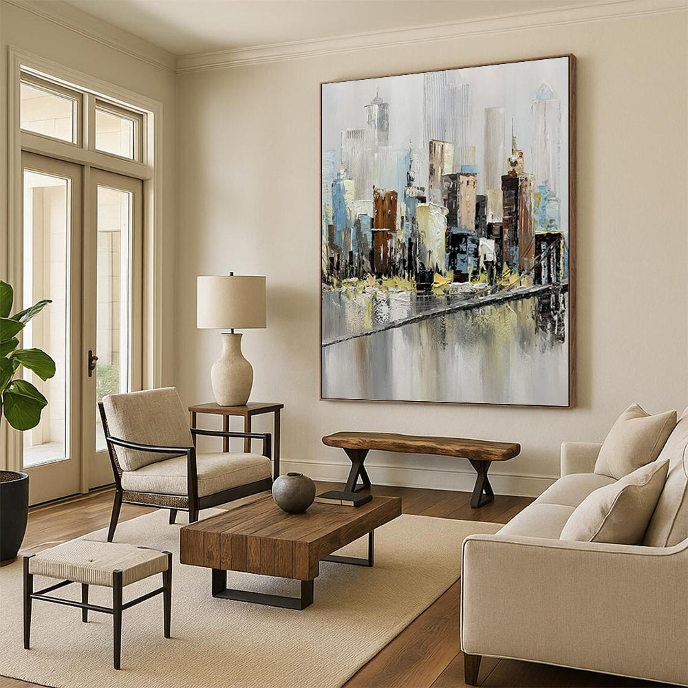 Impressionistic Cityscape - Cityscape Painting On Canvas DKH1451